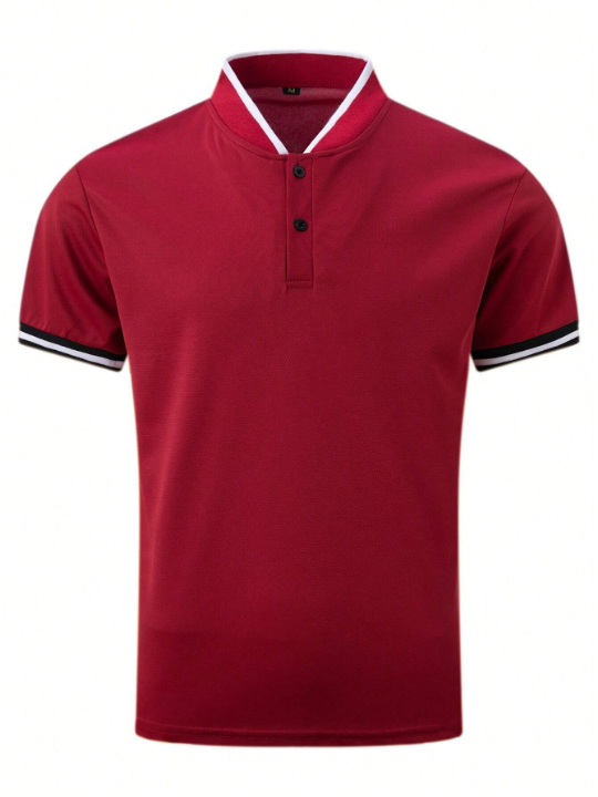 Men Contrast Trim Polo Shirt