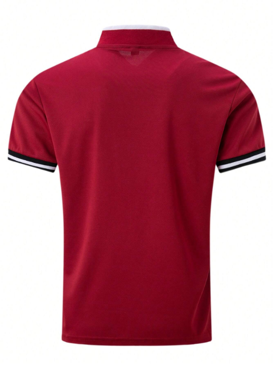 Men Contrast Trim Polo Shirt