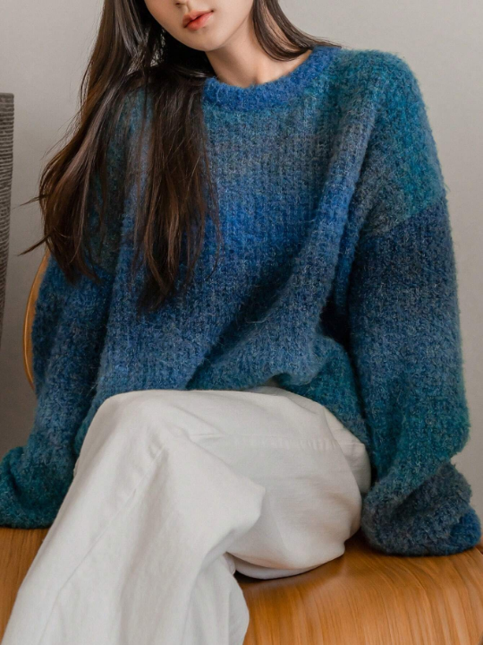 Dazy-Less Ombre Drop Shoulder Sweater