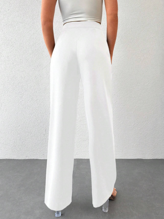 Solid Wide Leg Pants