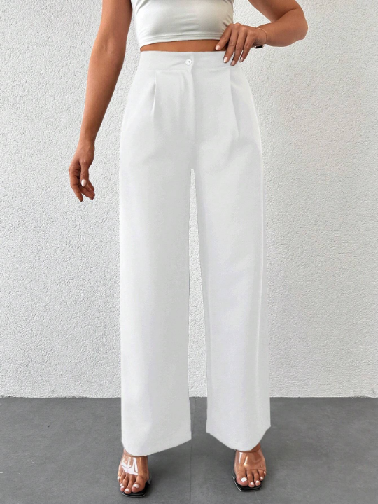 Solid Wide Leg Pants