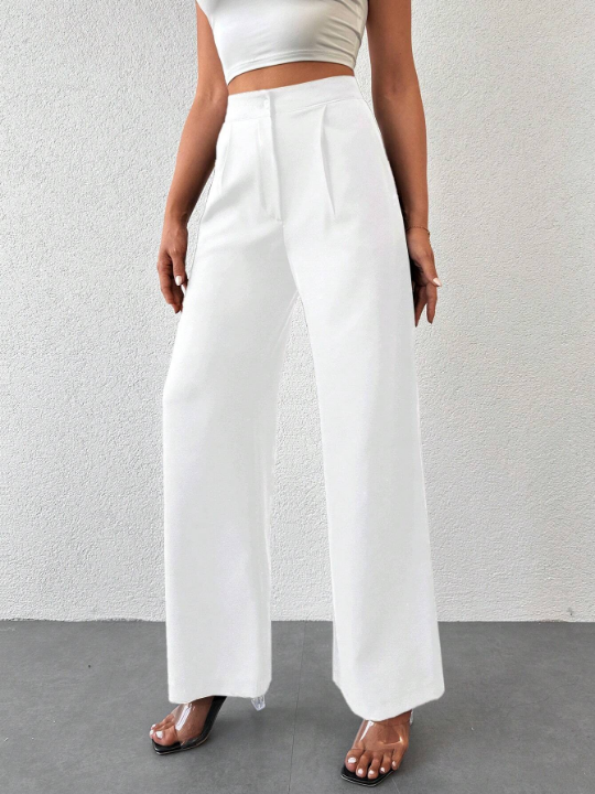 Solid Wide Leg Pants