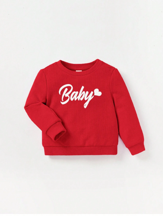 Cozy Cub Baby Girl Letter Graphic Sweatshirt & Sweatpants