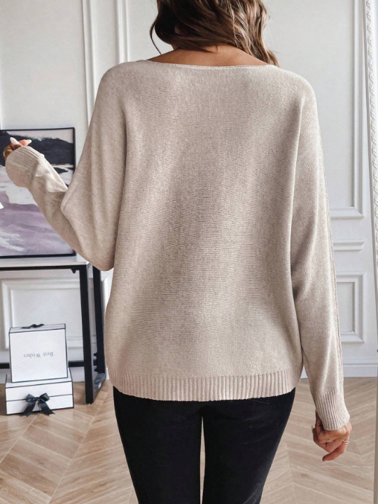 Essnce Solid Batwing Sleeve Sweater