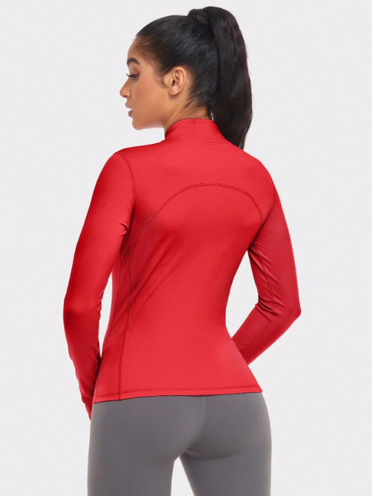 VUTRU Womens' Slim Fit Workout Jacket With Thumbholes Compression Shirt