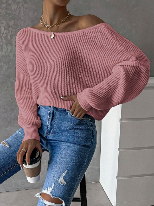 Frenchy Twist Back Batwing Sleeve Sweater