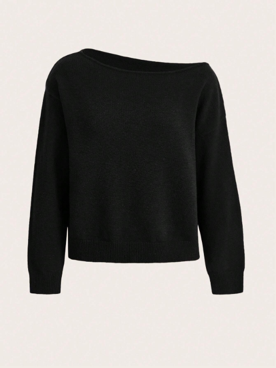 BASICS Solid Drop Shoulder Sweater