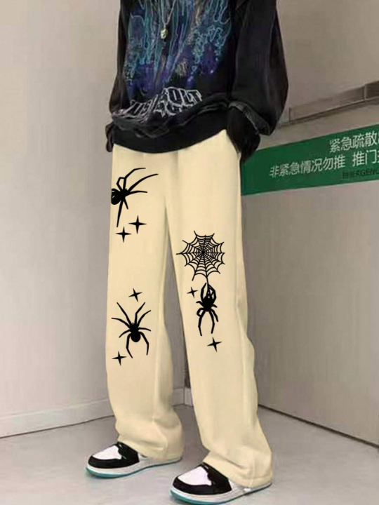 Manfinity Loose Fit Men's Spider Printed Casual Sweatpants