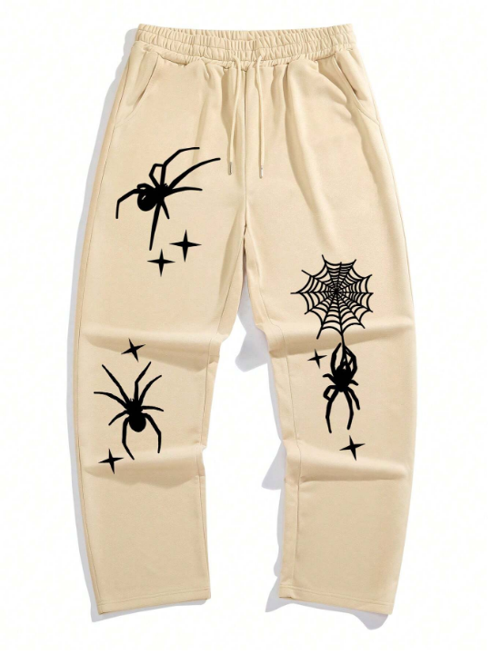 Manfinity Loose Fit Men's Spider Printed Casual Sweatpants