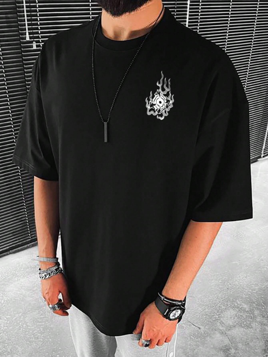 Manfinity EMRG Men Dragon Graphic Drop Shoulder Tee