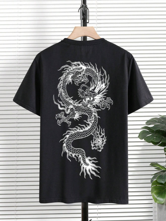 Manfinity EMRG Men Dragon Graphic Drop Shoulder Tee