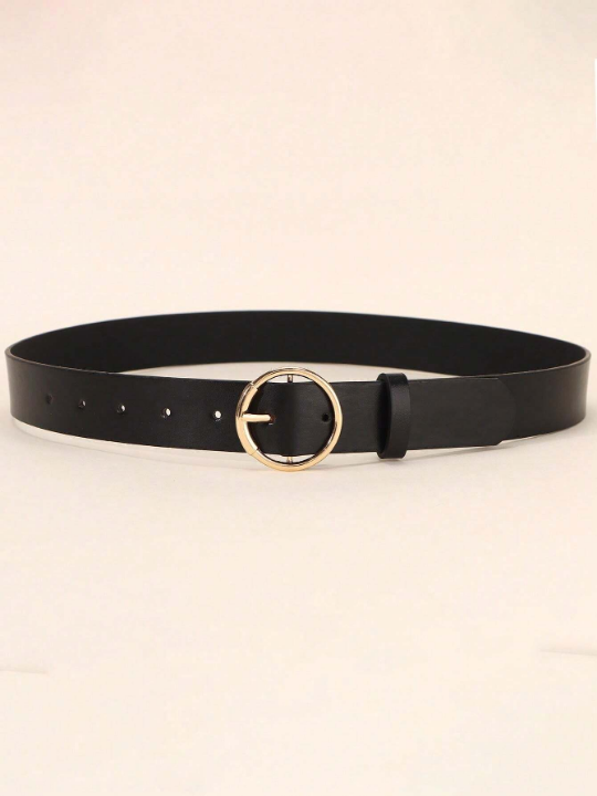 2000s Style Round Buckle Belt for Coats and Dresses