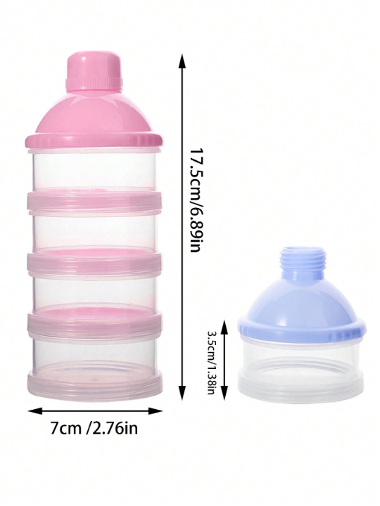 1pc Baby 4-Layer Transparent Milk Powder Container, Stackable Storage Box For Food, Snack, Portable For Outing, Newborn Gift