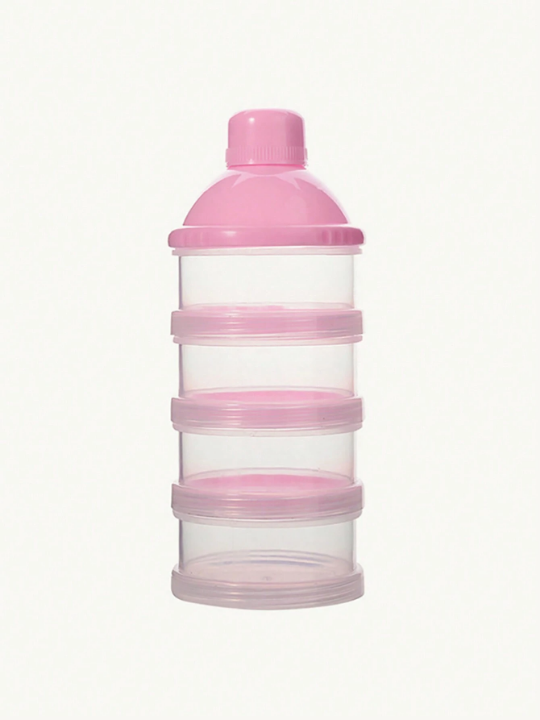 1pc Baby 4-Layer Transparent Milk Powder Container, Stackable Storage Box For Food, Snack, Portable For Outing, Newborn Gift