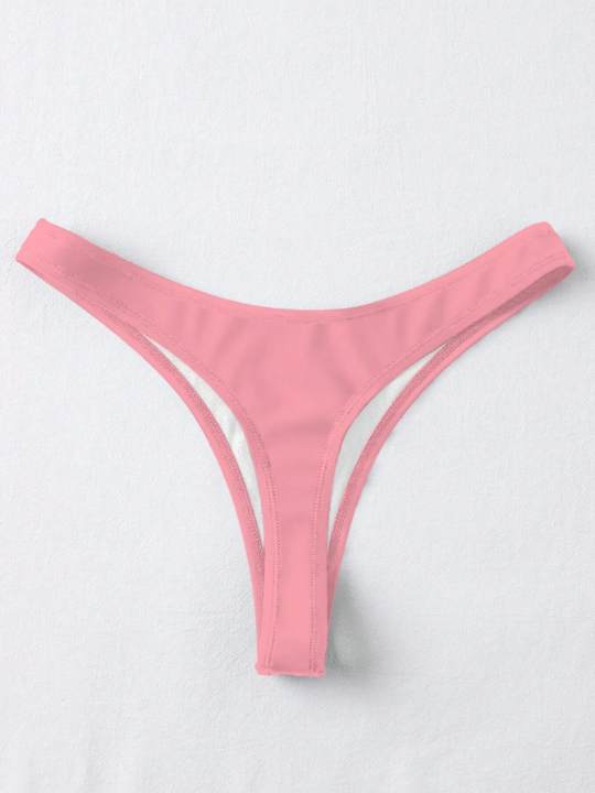 Swim Basics Solid High Cut Bikini Bottom