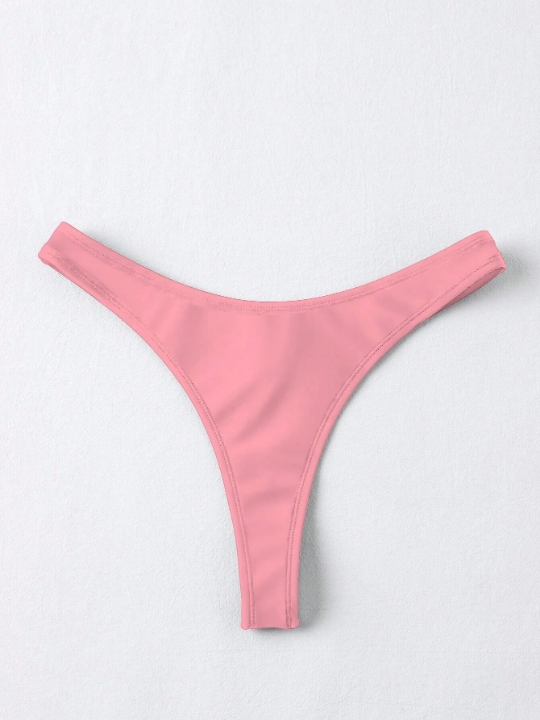 Swim Basics Solid High Cut Bikini Bottom