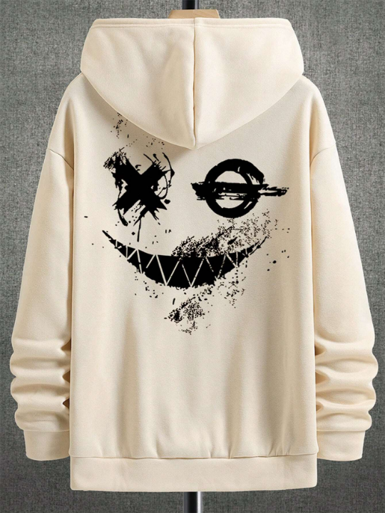 Manfinity EMRG Men Cartoon Graphic Drop Shoulder Drawstring Hoodie
