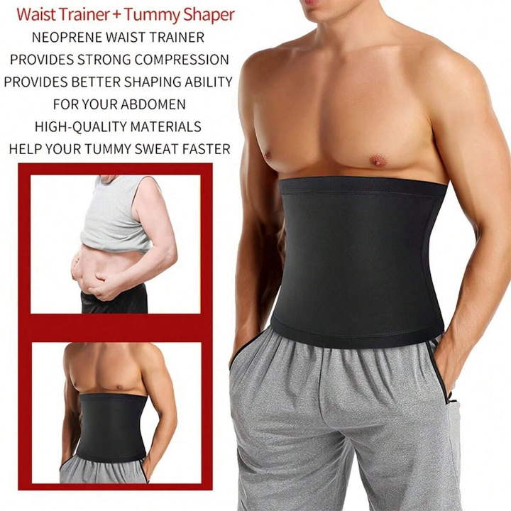 1pc Sauna Sweat Waist Trainer, Unisex Abdominal Shaper Gym Clothes Men