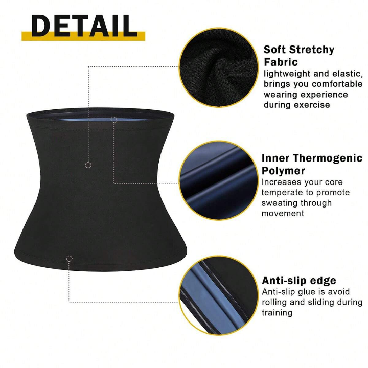 1pc Sauna Sweat Waist Trainer, Unisex Abdominal Shaper Gym Clothes Men