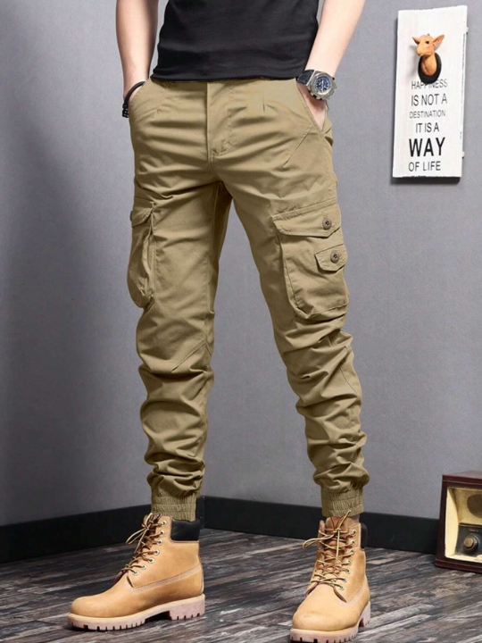 Manfinity Homme Men Flap Pocket Side Cargo Pants