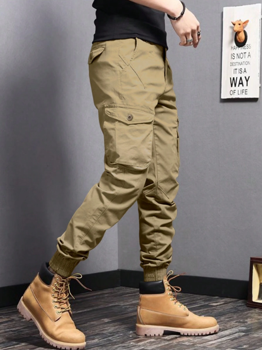 Manfinity Homme Men Flap Pocket Side Cargo Pants