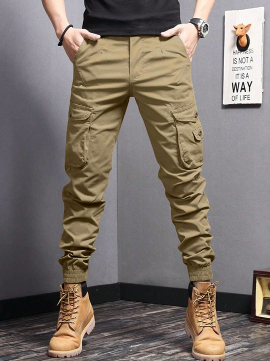 Manfinity Homme Men Flap Pocket Side Cargo Pants