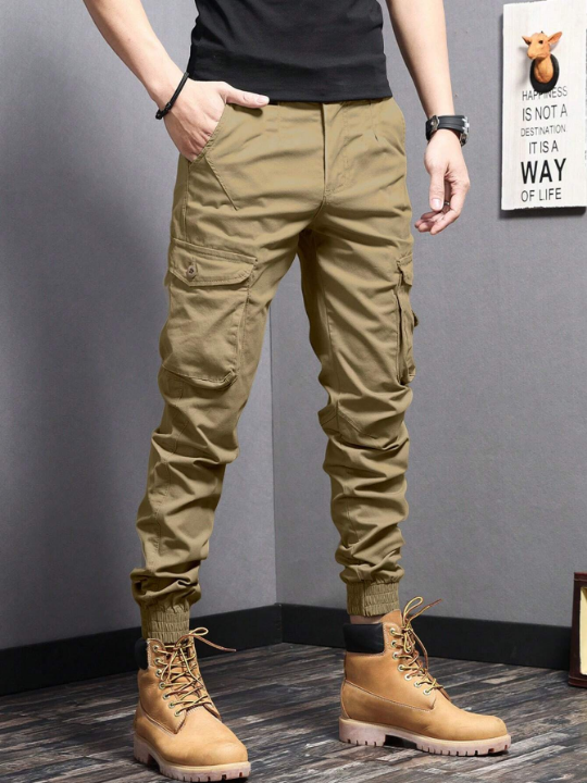 Manfinity Homme Men Flap Pocket Side Cargo Pants