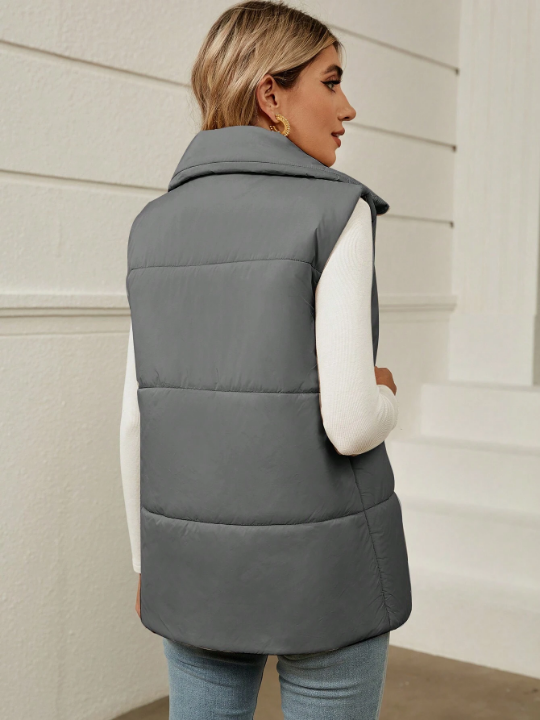 LUNE Zip Up Sleeveless Puffer Vest Coat