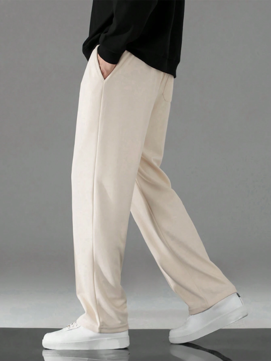 Men Drawstring Waist Seam Detail Pants