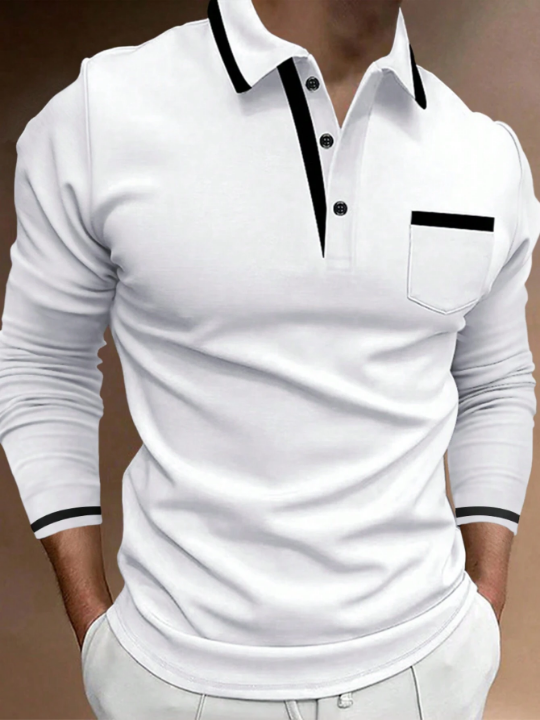 Manfinity Homme Men Contrast Trim Polo Shirt