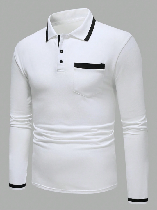 Manfinity Homme Men Contrast Trim Polo Shirt