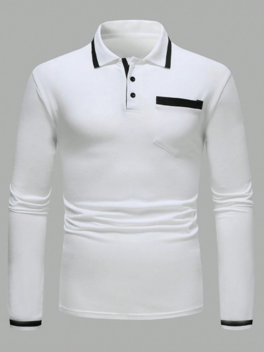 Manfinity Homme Men Contrast Trim Polo Shirt