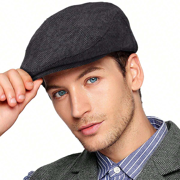 British Style Octagonal Cap, Painter Hat, Newsboy Cap For Men In Spring And Autumn