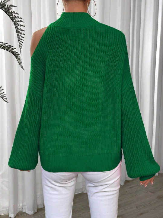 Essnce Solid Cut Out Shoulder Sweater