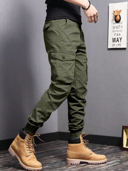 Manfinity Homme Men Flap Pocket Side Cargo Pants