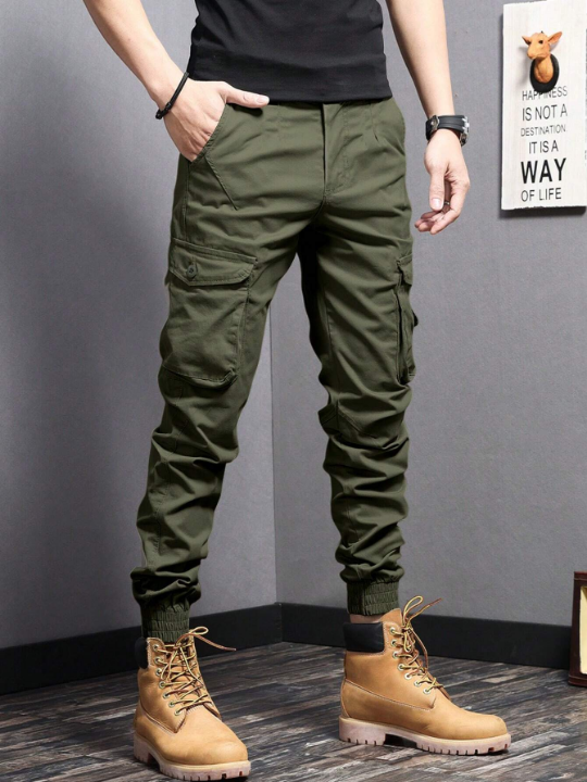 Manfinity Homme Men Flap Pocket Side Cargo Pants