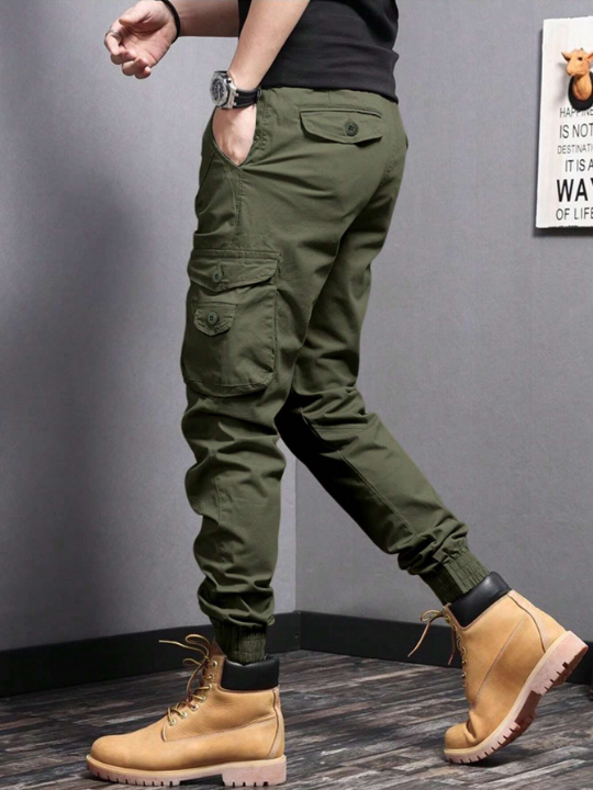 Manfinity Homme Men Flap Pocket Side Cargo Pants