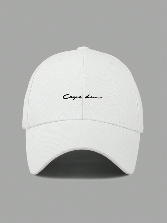 1pc Men's Adjustable Casual Baseball Cap With Minimalist Letter Print, Suitable For Daily Wear