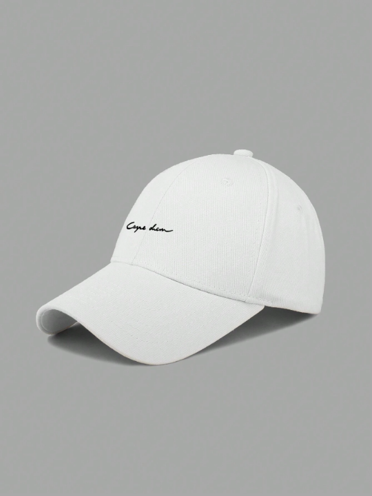 1pc Men's Adjustable Casual Baseball Cap With Minimalist Letter Print, Suitable For Daily Wear