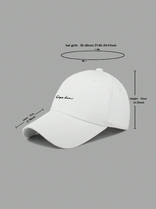 1pc Men's Adjustable Casual Baseball Cap With Minimalist Letter Print, Suitable For Daily Wear