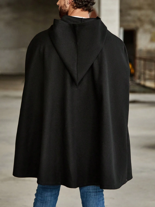Manfinity Homme Loose Fit Men's Cloak Sleeve Hooded Cape Overcoat