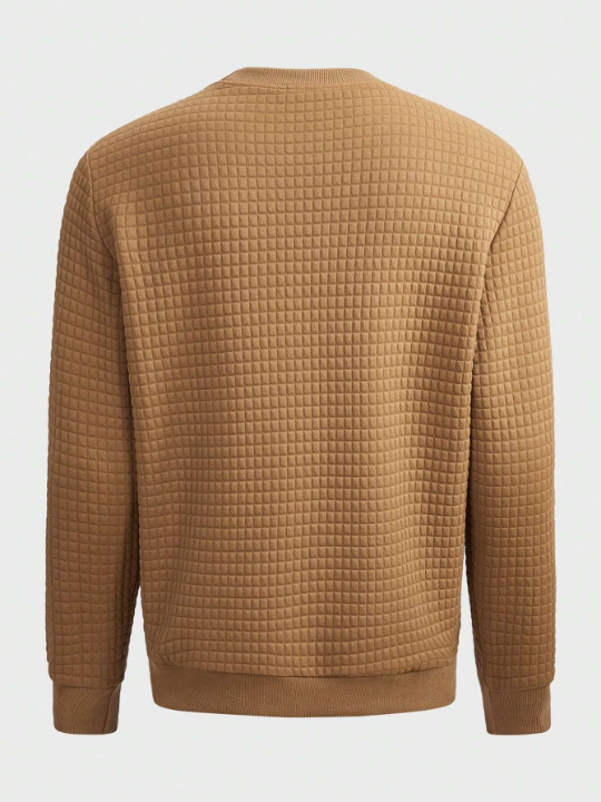 Manfinity Homme Men Solid Round Neck Sweatshirt