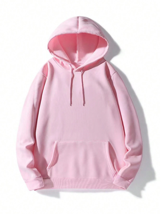 Men Kangaroo Pocket Drawstring Hoodie