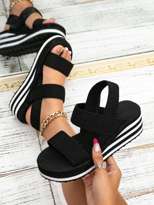 Women's Color Block Platform Sandals