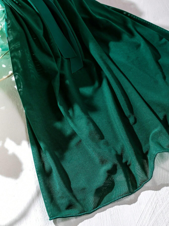 Pure Desire Contrast Lace Mesh Cami Dress Without Thong