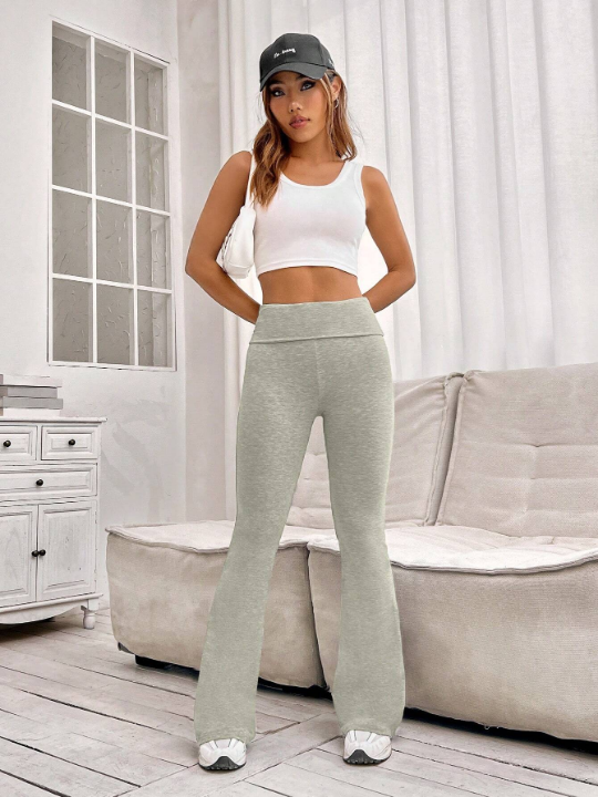 EZwear Solid Flare Leg Pants