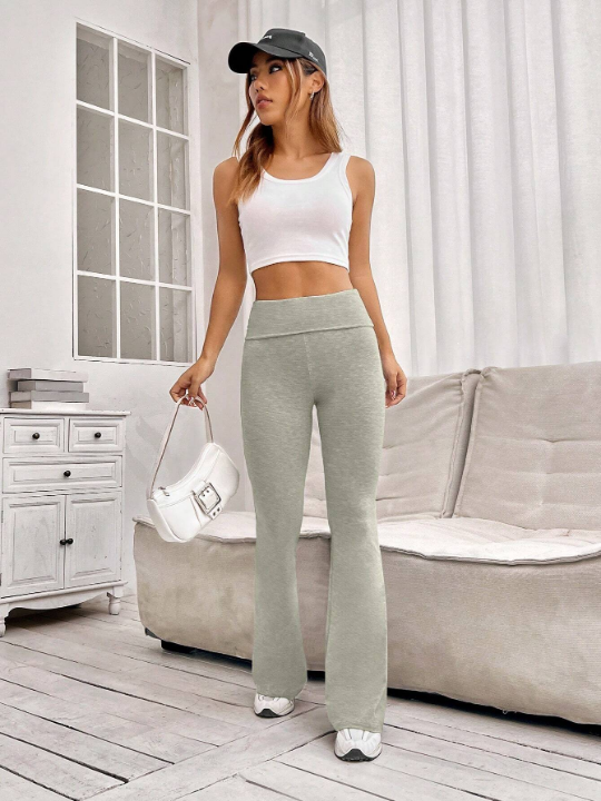 EZwear Solid Flare Leg Pants