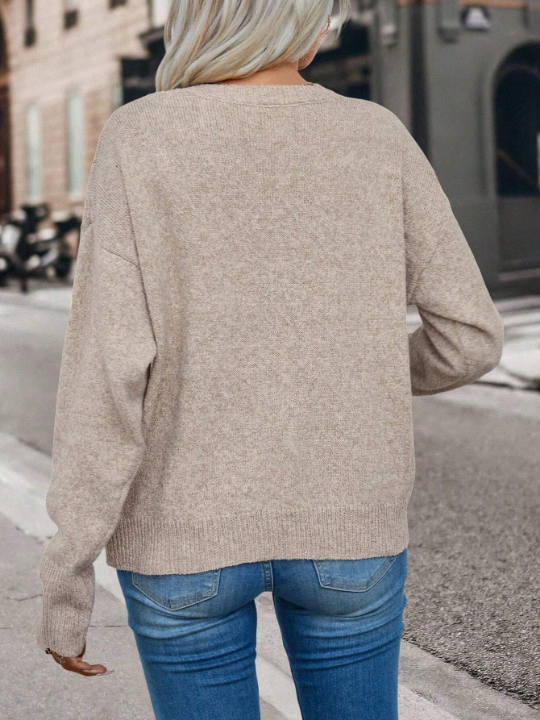 LUNE Solid Drop Shoulder Sweater