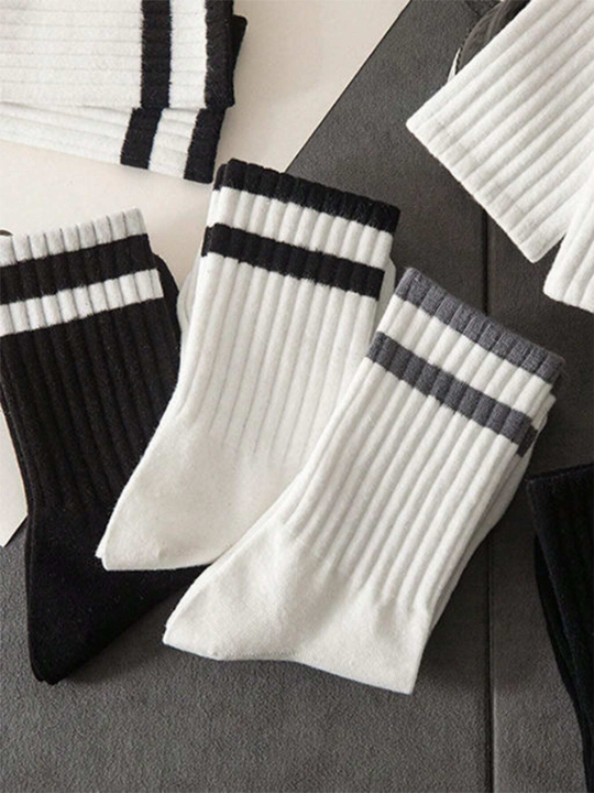 5 Pairs Men's Spring & Autumn New Casual Versatile Mid-Calf Couple Socks
