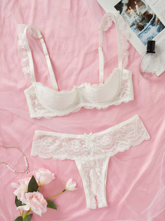 Floral Lace Underwire Lingerie Set